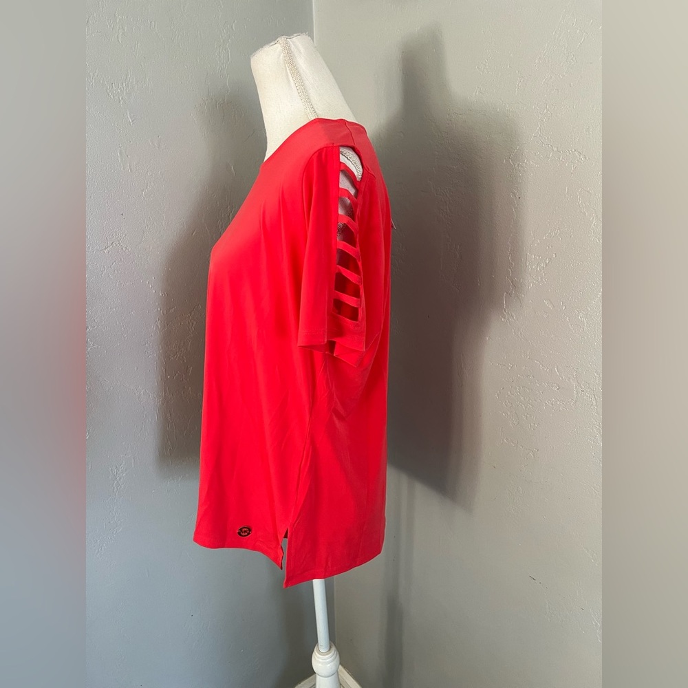 MICHAEL Michael Kors women’s Vibrant Red Short Sleeve Tee size XL - Picture 3 of 9